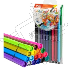 Фломастеры Deli EC157-18 ColoRun 18цв. пакет с европодвесом