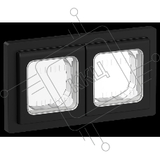 Рамка 2-местная IP55 Рпро-2-55-ФлЧ черный FLITE