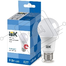 Лампа светодиодная IEK LLE-A60-9-230-65-E27 ECO A60 9 Вт грушевидная 230В 6500К E27