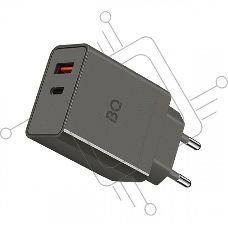 Зарядное устройство BQ Charger 38W2A01 (2 ports Type-C + USB, PD 20W+QC3.0 18W, 38W total) серый