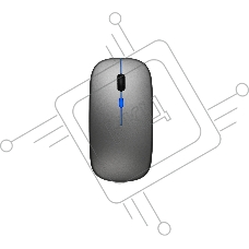 Мышь беспроводная AlterAcs M003-ORLA серебристый, 2400 dpi, радиоканал, USB, кнопки - 4