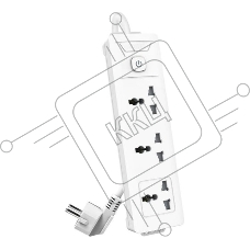 Сетевой фильтр универсальный Deli ET402 3 розетки, 5 м
