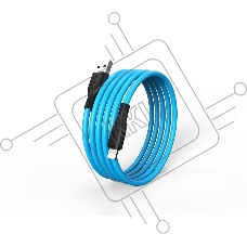 Кабель Smartbuy S21 USB - Lightning, 2.4A, 1м, оплетка силикон, синий (iK-512-S21bb)