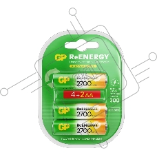 Аккумулятор GP 270AAHC4/2RGY-2CRCB6 AA NiMH 2700mAh (6шт) блистер