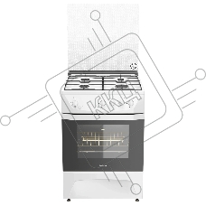 Плита газовая Darina 1D GM141 007 W белый, конфорок 4 шт, духовка 50 л, 60 см x 85 см x 60 см