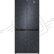 Холодильник Weissgauff WCD 450 Rock Glass NoFrost Inverter графит темный трехкамерный 287/163л морозилка снизу, No Frost, Side by Side