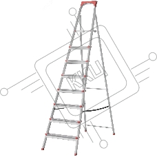 Лестница-стремянка стальная Fit 65336, 8 ступеней, вес 9.8 кг