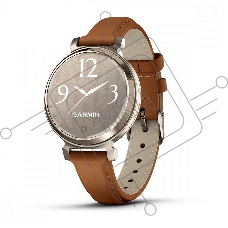 Смарт-часы Garmin Lily 2 Classic кремовое золото, коричневый кожаный ремешок 35,4мм