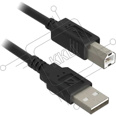 USB кабель Defender USB 2.0 AM-BM 30AWG, никель, 3м 1