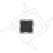 Механизм выключателя EKF Эпика одноклавишный, черный