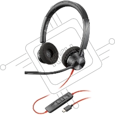 Гарнитура проводная Poly BW 3320 Stereo -M USB-C HS +USB-C/A черный