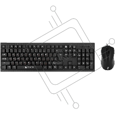 Комплект клавиатура+мышь Oklick 620M проводной, USB, 1200 DPI, чёрный