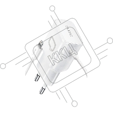 Сетевое зарядное устройство Qumo Energy (Charger 0026) 2.1A, встроенный кабель Lightning 8 Pin, белый