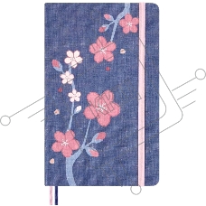 Блокнот Moleskine LIMITED EDITION SAKURA LESU08QP062 Large 130х210мм, обложка текстиль, 176 страниц, нелинованный, синий, 2025