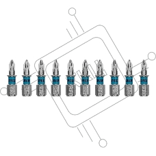 Бита Gross PH1х25мм, сталь S2, шестигр., 10 шт.