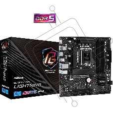 Материнская плата ASRock B760M PG Lightning, LGA 1700, Intel B760, 4xDDR5, 4xSATA, 3xM.2, 1xPCI-E 5.0 x16, 1xPCI-E 3.0 x4, 1xDisplayPort, 1xHDMI, 1x 2.5Gb LAN, 2xUSB-A 3.2 Gen 1, 3xUSB 2.0, 3x3.5 мм, 7.1, Micro-ATX