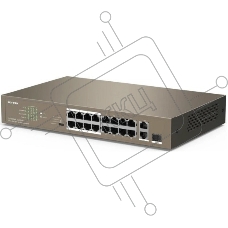 Коммутатор IP-COM F1118P-16-150W, 16×100 Мбит/с PoE + 1×1 Гбит/с + 1×1 Гбит/с Комбо (RJ45/SFP), неуправляемый