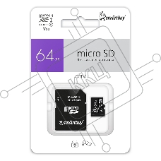 Флеш карта Smartbuy (SB64GbSDCCTV) micro SDXC 064Gb cl10 U3 V30 + адаптер Флеш карта Smartbuy (SB64GbSDCCTV) micro SDXC 064Gb cl10 U3 V30 + адаптер