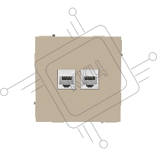 Компьютерная розетка RJ-45 без шторки, кат.5е двойная, KANT, ванильный марципан
