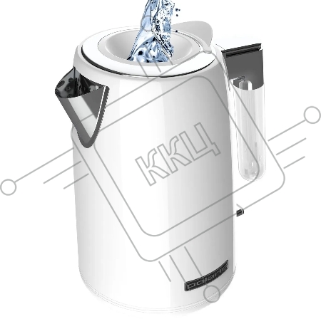 Чайник электрический Polaris PWK 1746CA Water Way Pro 1.7л. 2200Вт белый (корпус: нержавеющая сталь)