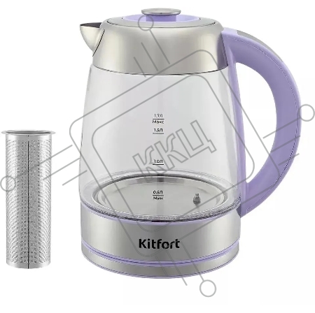 Чайник электрический Kitfort КТ-6624 1.7л. 2200Вт лавандовый/нержавеющая сталь (корпус: пластик/стекло)