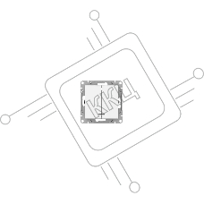 Механизм выключателя, двухклавишный EKF Эпика UP1-SWW-24 с подсветкой, белый