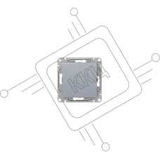 Механизм выключателя EKF Эпика UP1-SWA-11 одноклавишный, проходной, алюминий