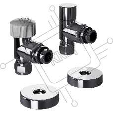 Набор термостатический угловой Royal Thermo Design Pro 15мм М30х1,5 (Хром)
