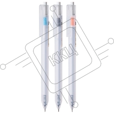 Ручка гелевая автоматическая Deli EG115-BK прозрачный/ассорти, d=0.38мм, черные чернила, игловидный пишущий наконечник