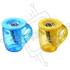 Точилка для карандашей ручная Deli Cup E0551 2 отверстия пластик ассорти дисплей