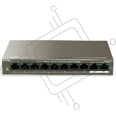 Коммутатор IP-COM F1110P-8-102W, 8×100 Мбит/с PoE + 2×1 Гбит/с, неуправляемый
