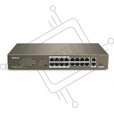 Коммутатор неуправляемый IP-COM F1118P-16-150W PoE, 18 портов, 18х100 Мбит/с, 2x1 Гбит/с, PoE 16х30 Вт (до 130Вт)