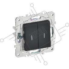 Выключатель IEK SKANDY SK-V09G 2-кл. 10А с индикацией графит SK-V20-1-10-K53