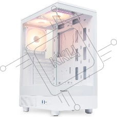 Компьютерный корпус HSPD F510, Panoramic Mid Tower, белый, TG, 0.5 SPCC, 3x120мм ARGB ATX, mATX, mITX 180/280/160мм 1x2.5