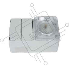 Блок открытого монтажа AtlasDesign PROFI IP54: розетка с заземлением со шторками 16А, выключатель 2-клав.10А, серый