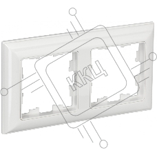 Рамка 2-местная IEK BRITE РУ-2-Бр DECOR 3D-форма белый/белый