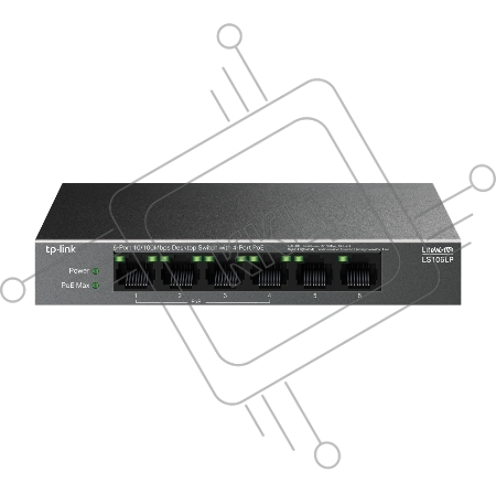 Настольный коммутатор TP-Link LS106LP с 6 портами 10/100 Мбит/с (4 порта PoE)