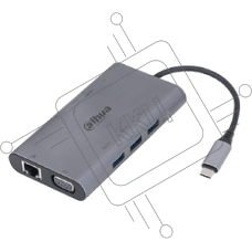 Док станция DAHUA 9 in 1 USB 3.1 Type-C to USB 3.0 + HDMI + RJ45 + VGA + SD/TF +PD Docking Station