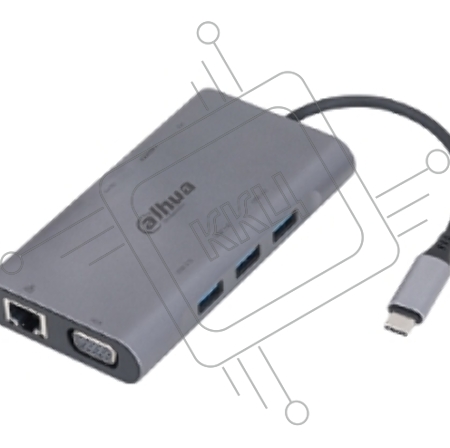 DAHUA  Док станция 9 in 1 USB 3.1 Type-C to USB 3.0 + HDMI + RJ45 + VGA + SD/TF +PD Docking Station