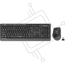 Комплект клавиатура + мышь A4Tech Fstyler FGS1035Q клав:черный/серый мышь:черный/серый USB беспроводная Multimedia (FGS1035Q GREY)