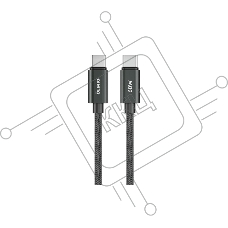 Кабель OLMIO REEL, Type-C - Type-C, 60W 3A, 1.2м, тканевая оплетка, черный