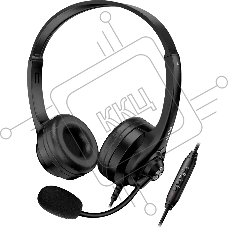 Гарнитура Genius HS-235U чёрный, проводная, USB, накладные, регулятор громкости