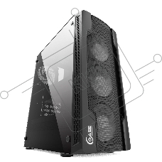 Компьютерный корпус Powercase Mistral X4 Mesh LED, Tempered Glass, 4x 120mm 5-color fan, чёрный, ATX  (CMIXB-L4)