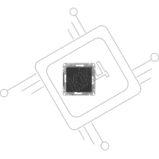 Механизм выключателя, двухклавишный EKF Эпика UP1-SWB-20 черный