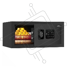 Сейф Deli ET531 200x 420x 370 мм, ключевой/кодовый электронный, чёрный