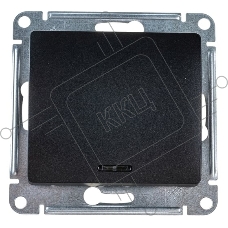 Выключатель 1-клавишныйс подсветкой, сх.1а, 10АХ, механизм, антрацит