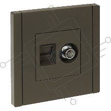 Розетка двойная TV+RJ45 кат.5E IEK FORTE&PIANO FP336 серый