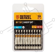 Набор бит Denzel SL6,0х50, сталь S2, шестигранный профиль, 10 шт.