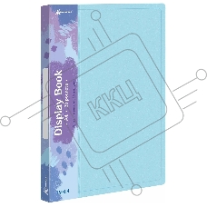 Папка с 20 прозр.вклад. Бюрократ Pastel PAST20BLUE A4 пластик 0.5мм торц.карм с бум. встав голубой