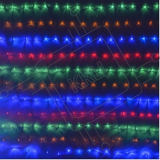 Гирлянда светод. Funray Cетка ML-144M, 1.0*1.5м, 144LED, мульти(4цв.), IP20,прозр.шнур 1,5м,контр